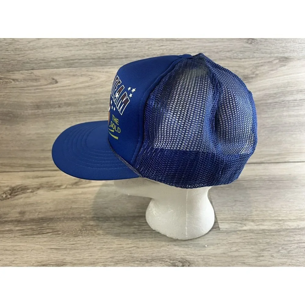 Vintage USA Basketball‎ Dream Team SnapBack Hat Cap Gold Medal Foam Rope Rare